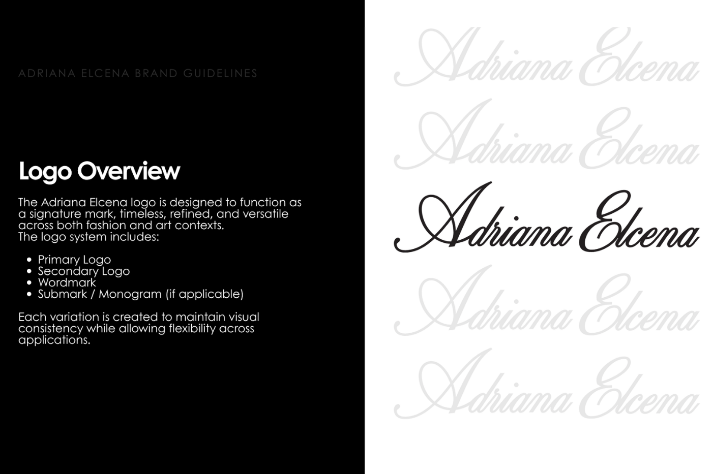 adriana elcena logo system