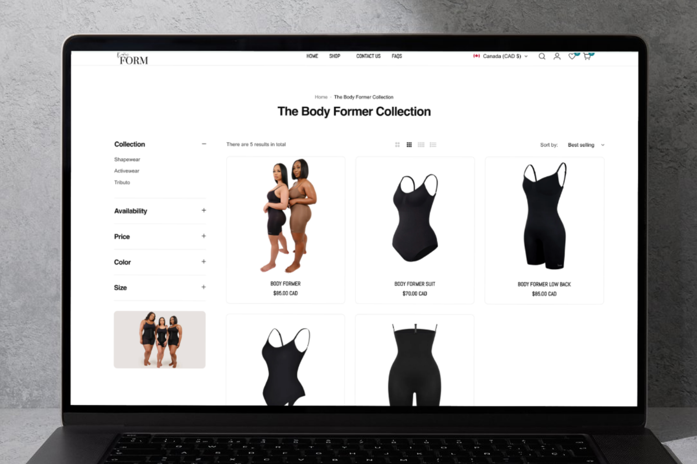 the body form collection page