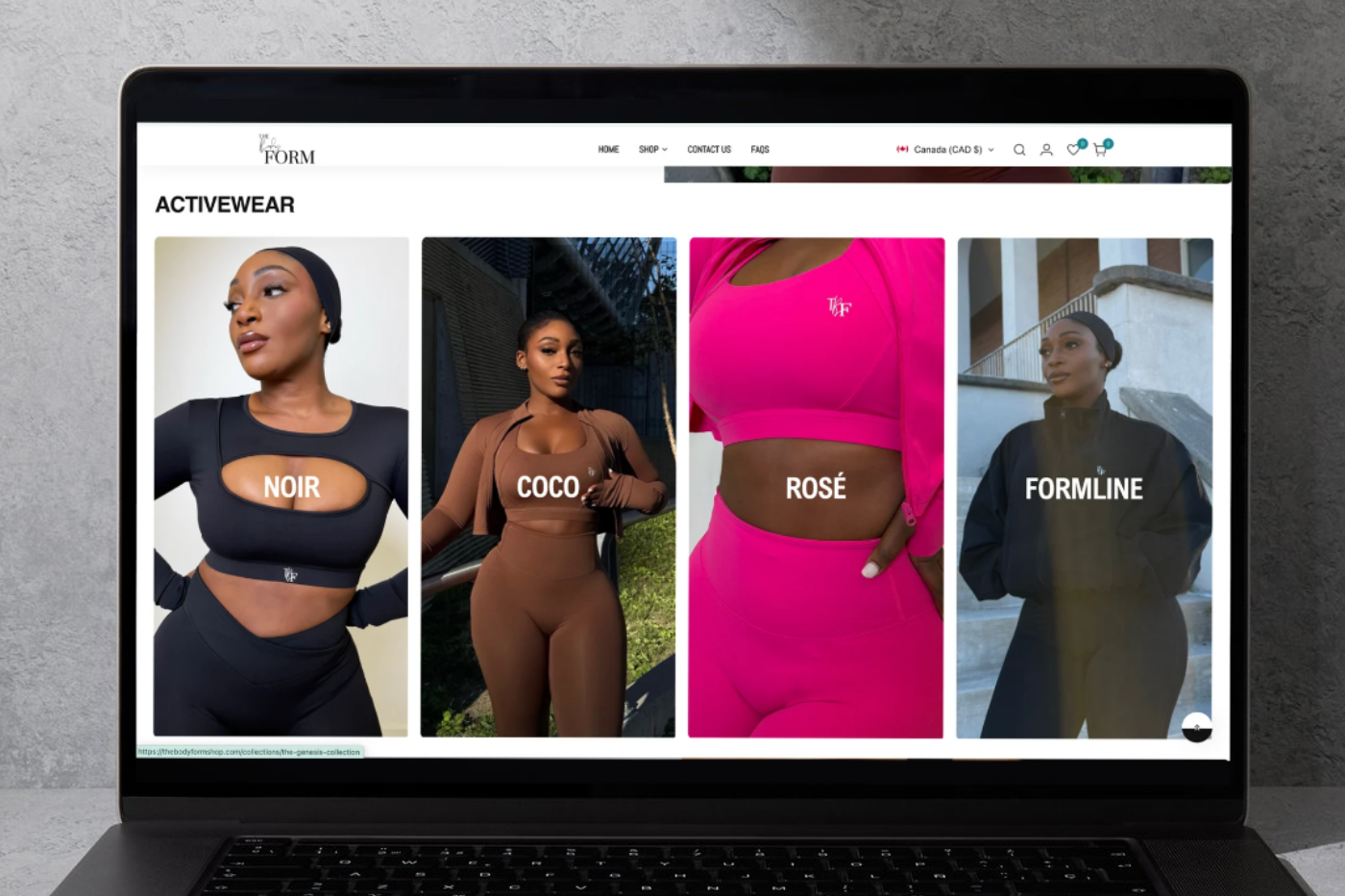 the body form activewear collection tiles