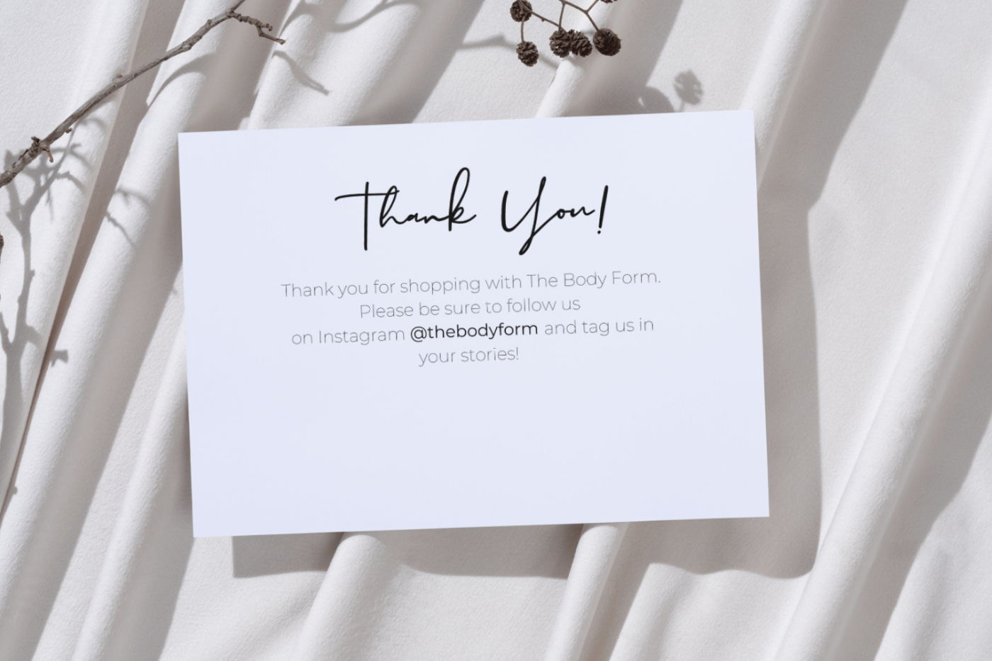 the body form thank you card